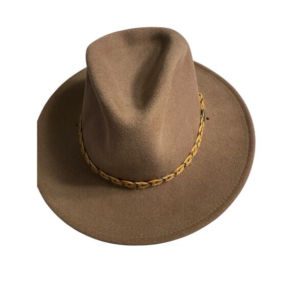 Renegade Headwear LiteFelt 100% Wool Gambler Brown Western Hat Large packable - Picture 3 of 6